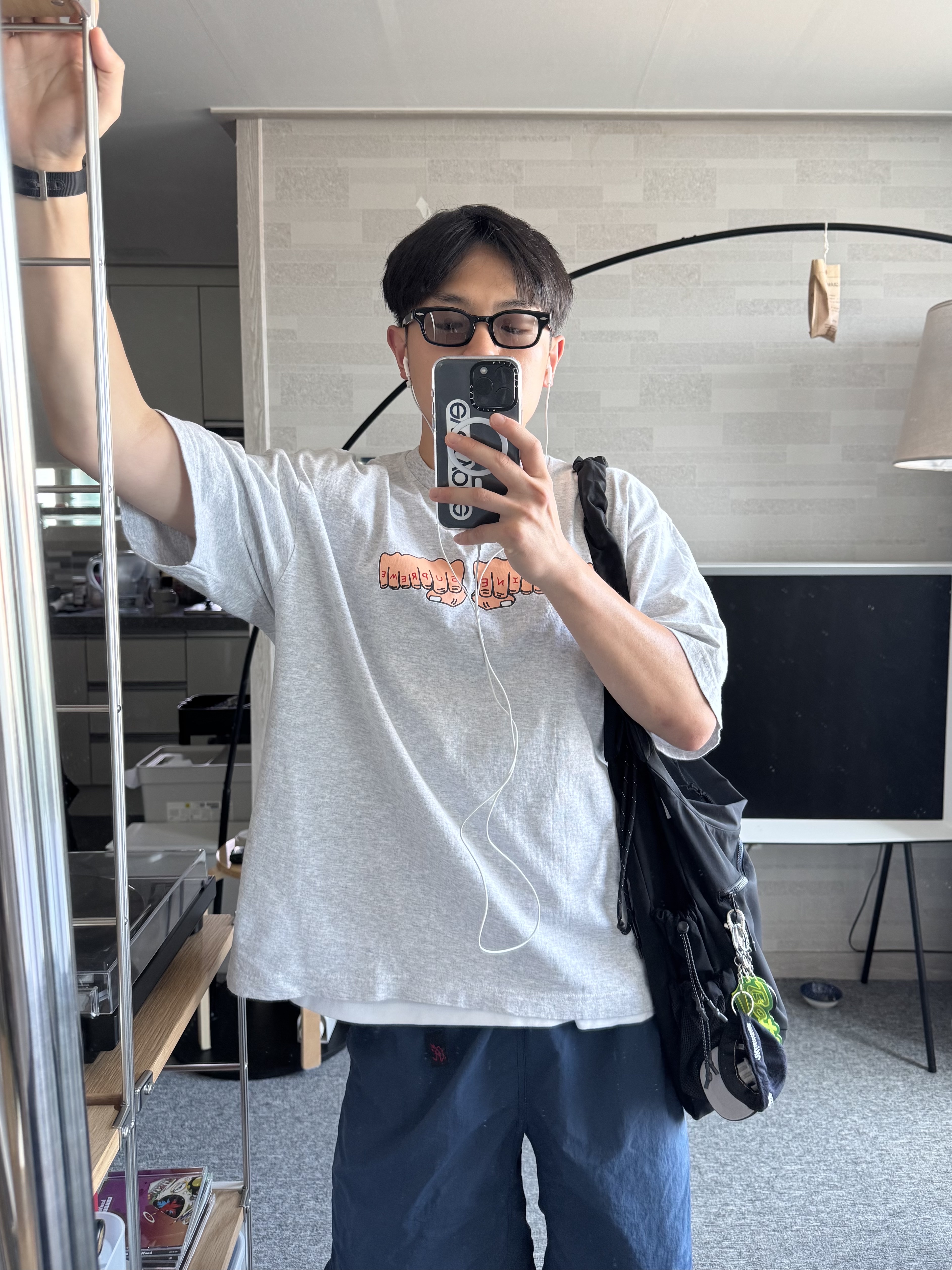 Supreme x Toy Machine Fist T-Shirt Ash Grey - 24SS 착용 스타일 - 1
