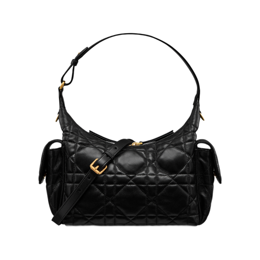 M6323UUVB-M900 Dior Medium D-Dream Bag Macrocannage Lambskin Black