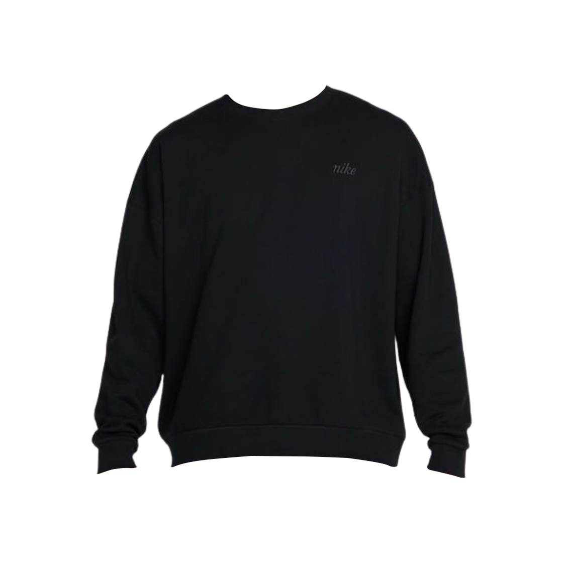 IB8360-010 Nike Club Oversized Crew Neck Sweatshirt Black Anthracite - Asia