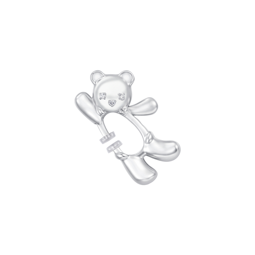 KW5DJEEYV06SV Yvmin Waving Bear Spring Clasp Earrings Silver - 25FW