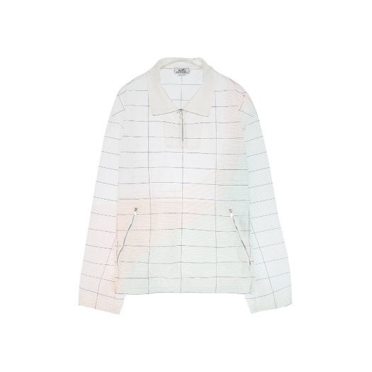 ITEKVEOMASVN Hermes Stripe Mens Anorak Size 50 Ecru/Multicolor