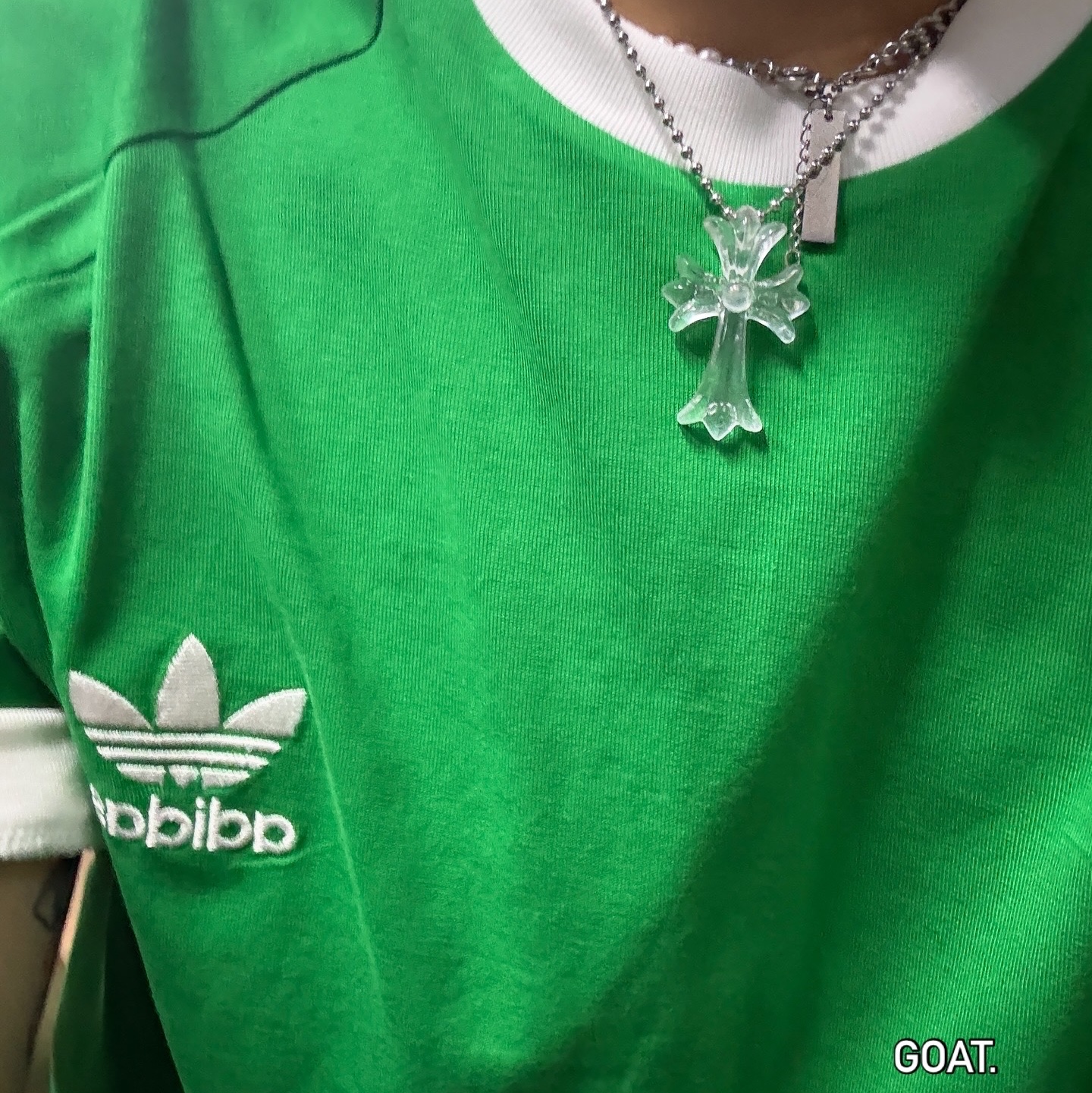 Adidas Adicolor Classic 3-Stripes T-Shirt Green - KR Sizing, Chrome Hearts Silichrome CH Cross Pendant Black 2022/2023/2025 착용 스타일 - 3
