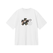 SLOW RECORD HOUSE Camo Bloom Star T-Shirt White