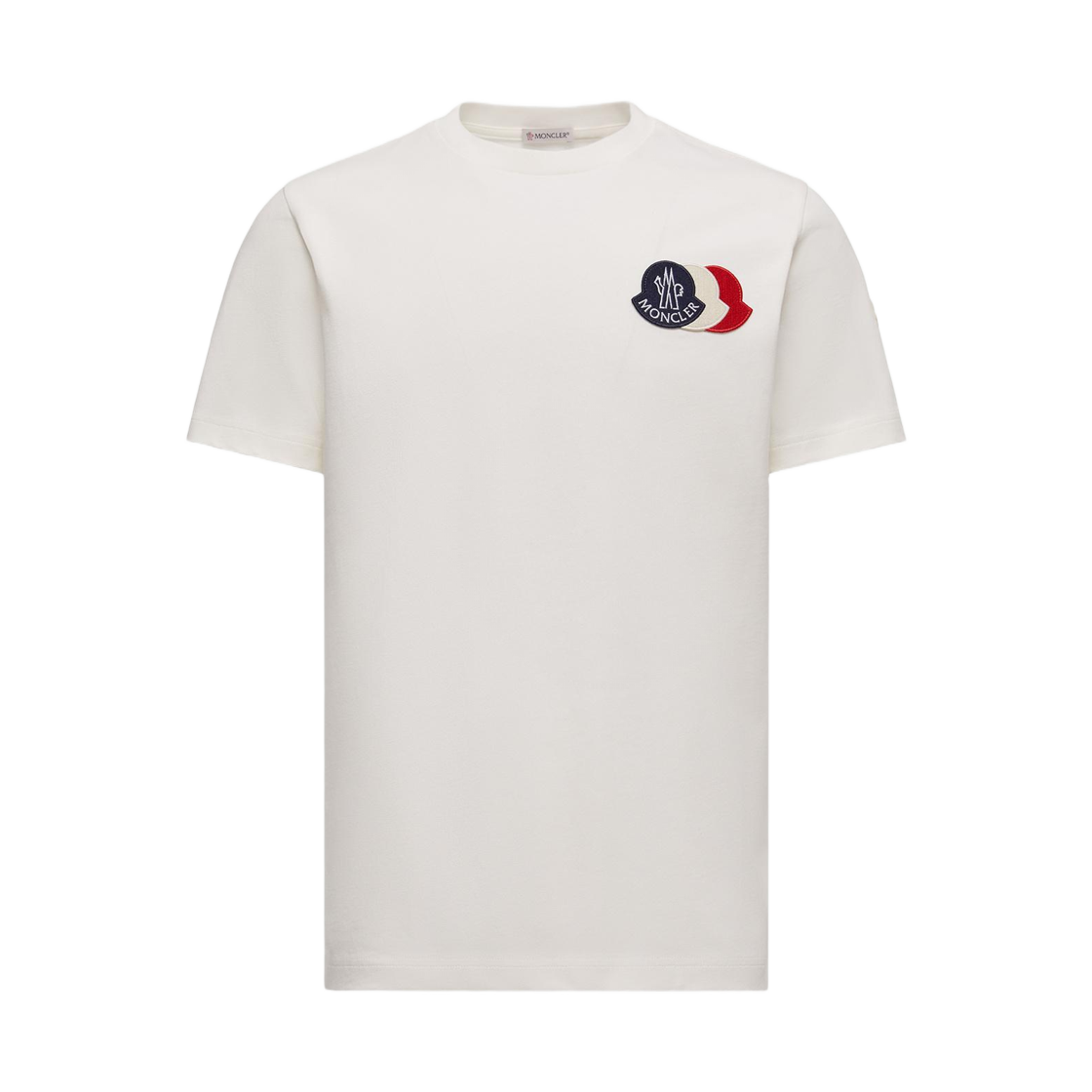 K2-091-8C00056-89AUG-034 Moncler Embroidered Tricolour Logo Cotton T-Shirt White - 25FW