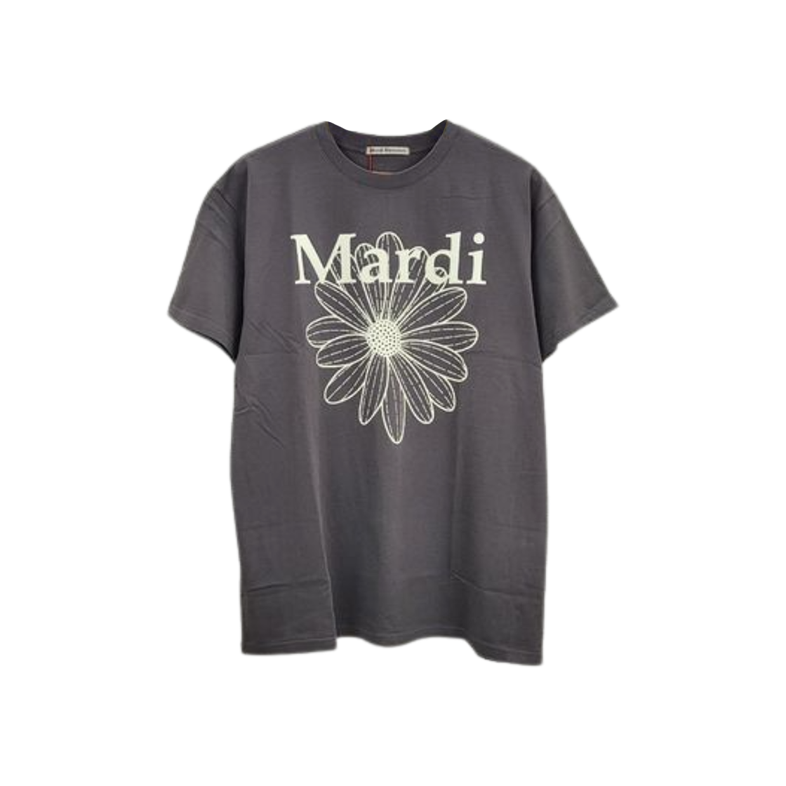 마르디 메크르디 플라워마르디 티셔츠 차콜 아이보리(Mardi Mercredi Flowermardi T-Shirt Charcoal Ivory)