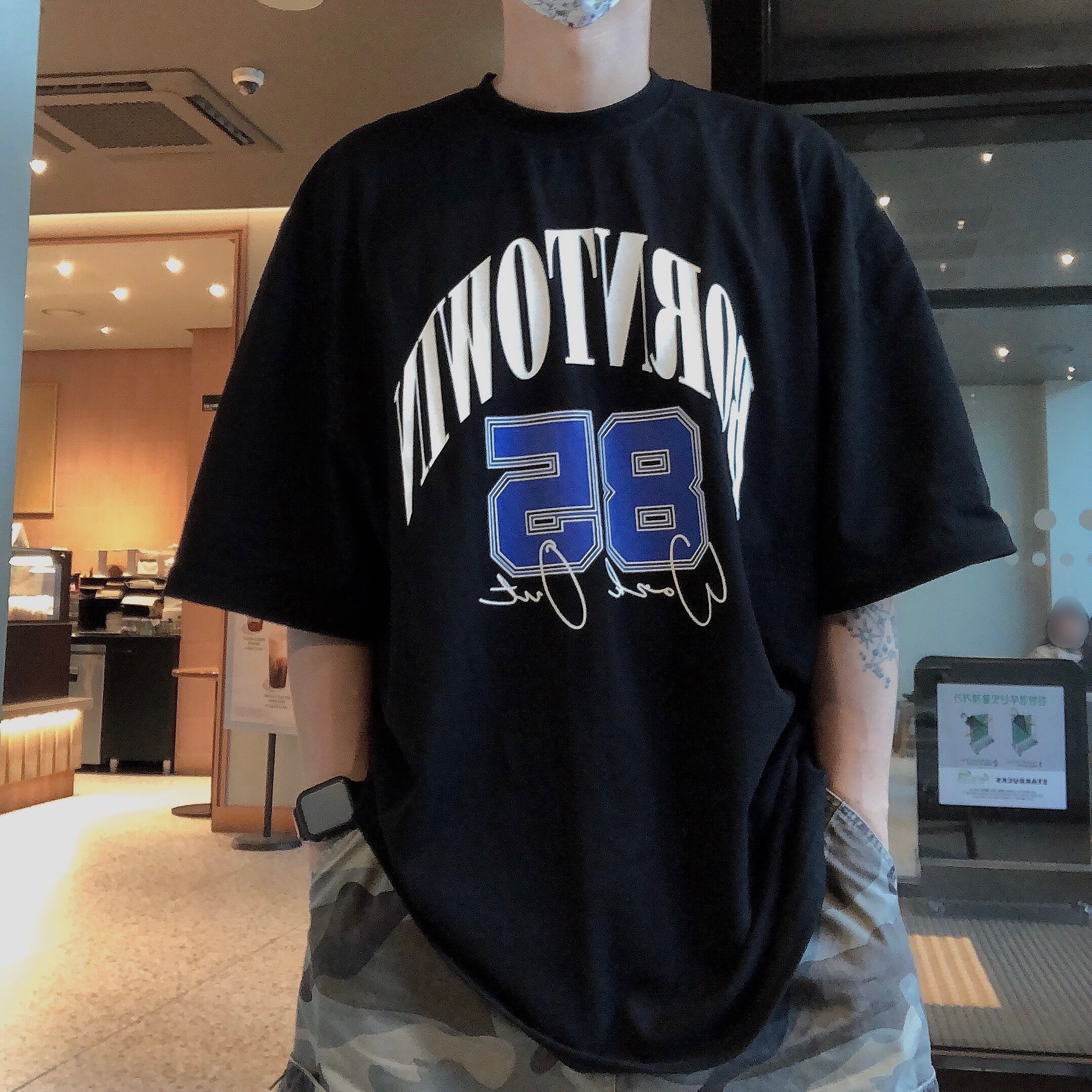 BORN TO WIN 85 Workout T-Shirts Black 착용 스타일 - 1
