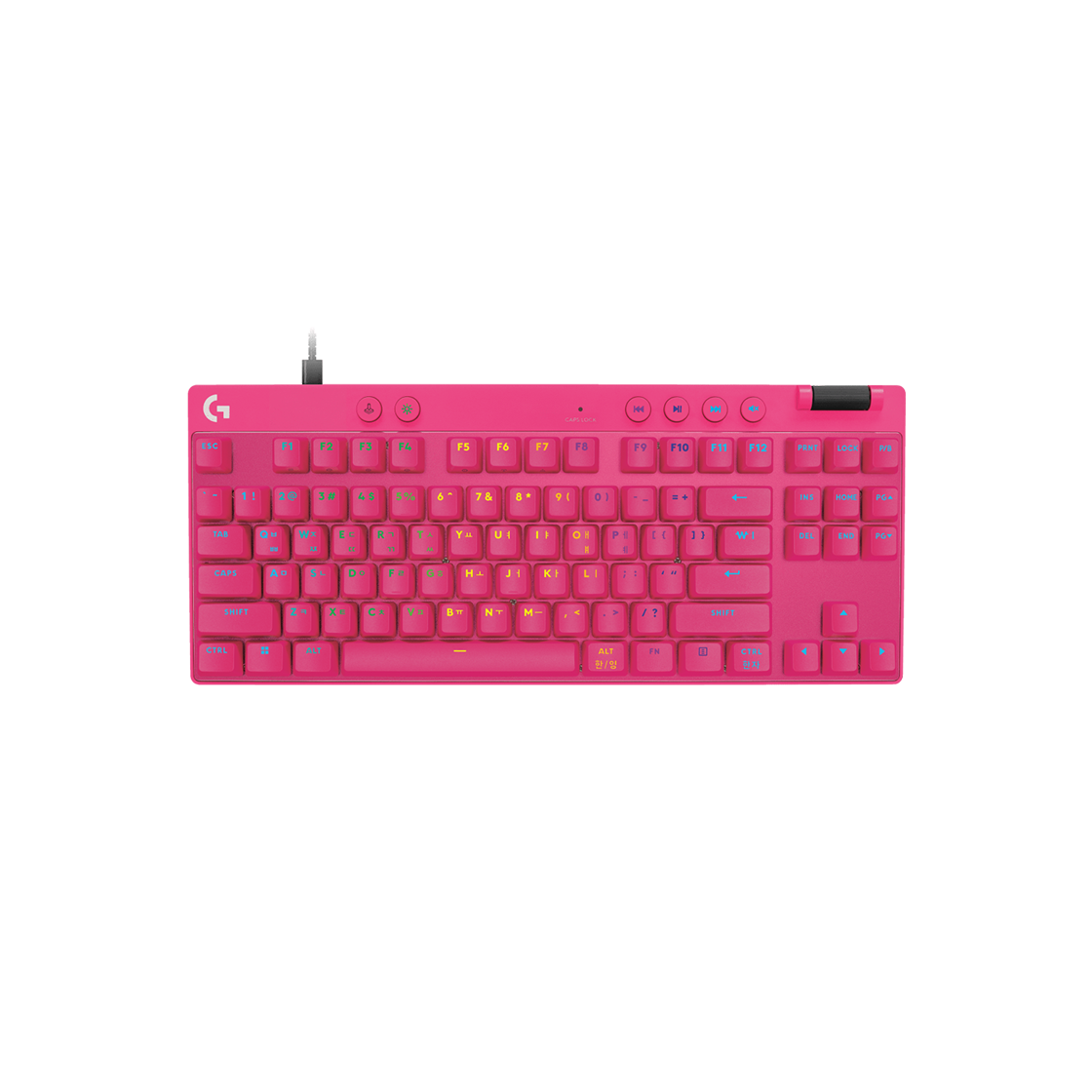 로지텍 G 프로 X TKL 래피드 유선 게이밍 키보드 핑크 국문 자판 (국내 정식 발매 제품)(Logitech G Pro X TKL Rapid Wired Gaming Keyboard Pink Korean Layout (Korean Ver.))