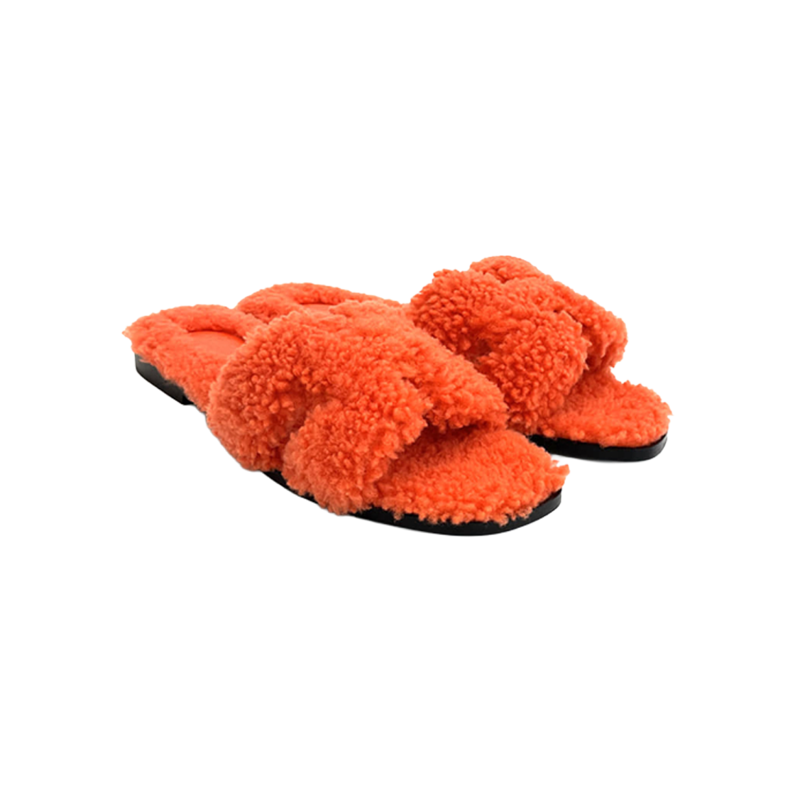 에르메스 오란 시어링 슬리퍼 37 오렌지레드(Hermes Oran Shearling Slippers 37 Orange Red) - 1