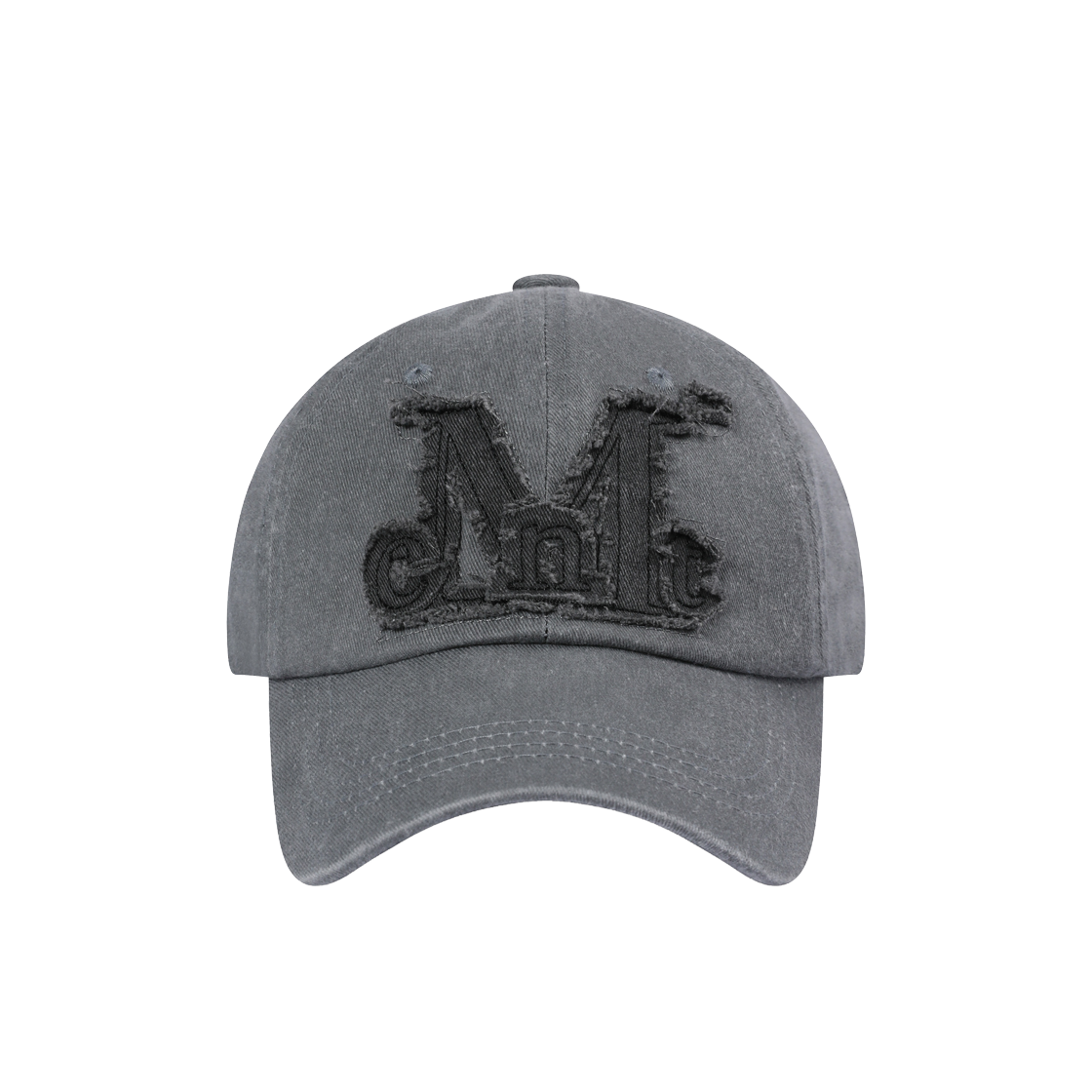P00000ZH MUCENT Vintage Washing Applique Ball Cap Ash Gray (Black Logo)