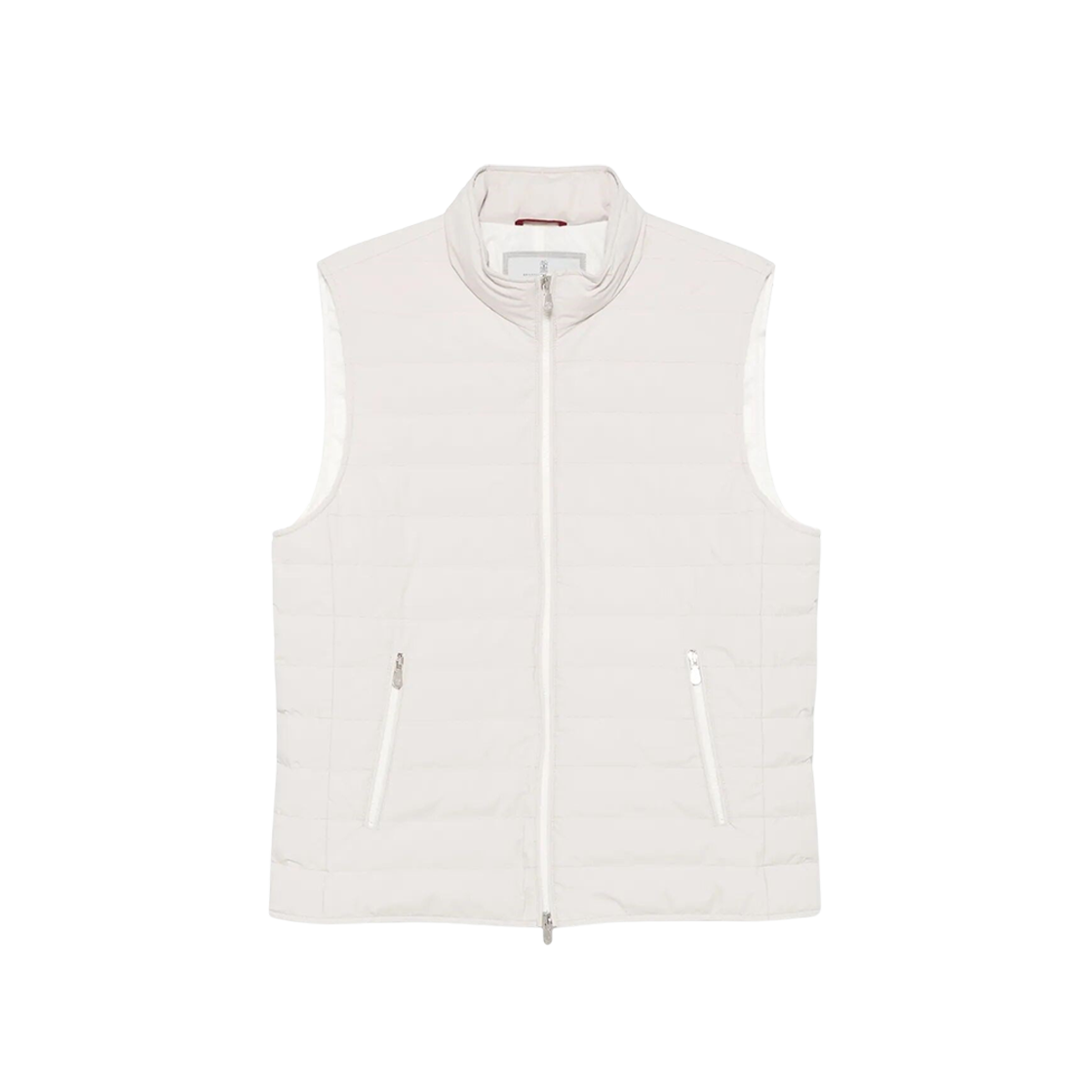 MM4911797-CUE79 Brunello Cucinelli Bonded Taffeta Lightweight Down Vest Ivory