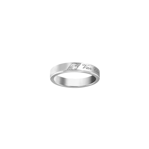 VCARP5YW00 Van Cleef & Arpels Toujours Signature Etoiles Wedding Band 4mm Platinum Diamonds
