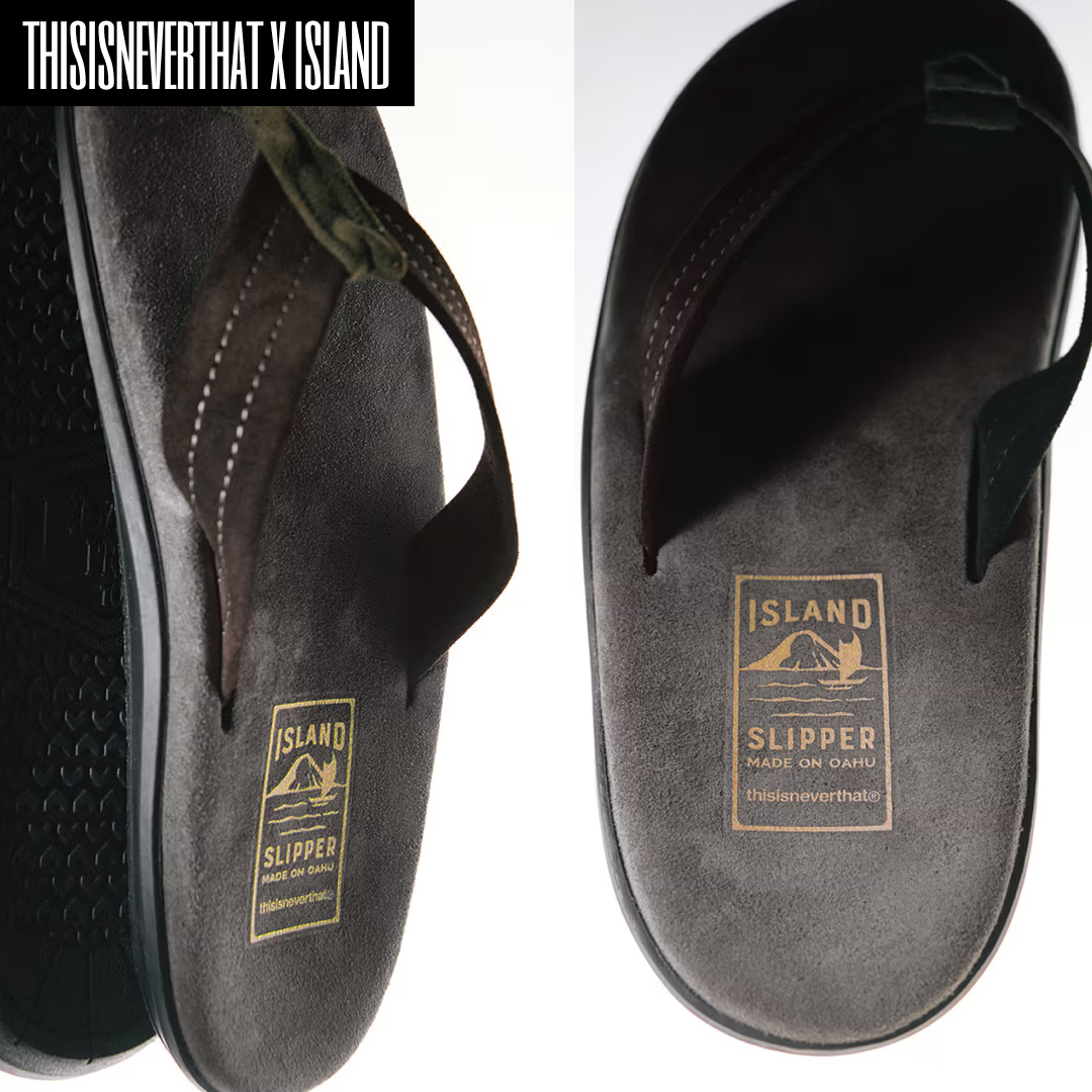 Island Slipper x Thisisneverthat Classic Suede Charcoal 착용 스타일 - 3