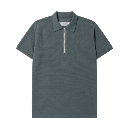 SOTAM24105TEX Series Crossley Waffle Half Zip Up Polo T Shirt Teal Green