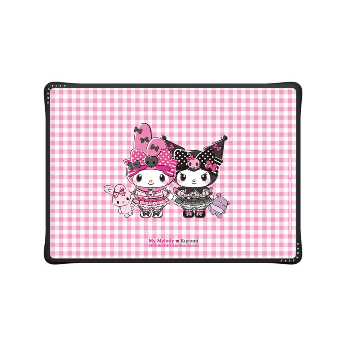 케이스티파이 x 산리오 마이 멜로디 & 쿠로미 플러시 임팩트 맥북 케이스 핑크 블랙(Casetify x Sanrio My Melody & Kuromi Plushies Impact MacBook Case Pink Black) - 1