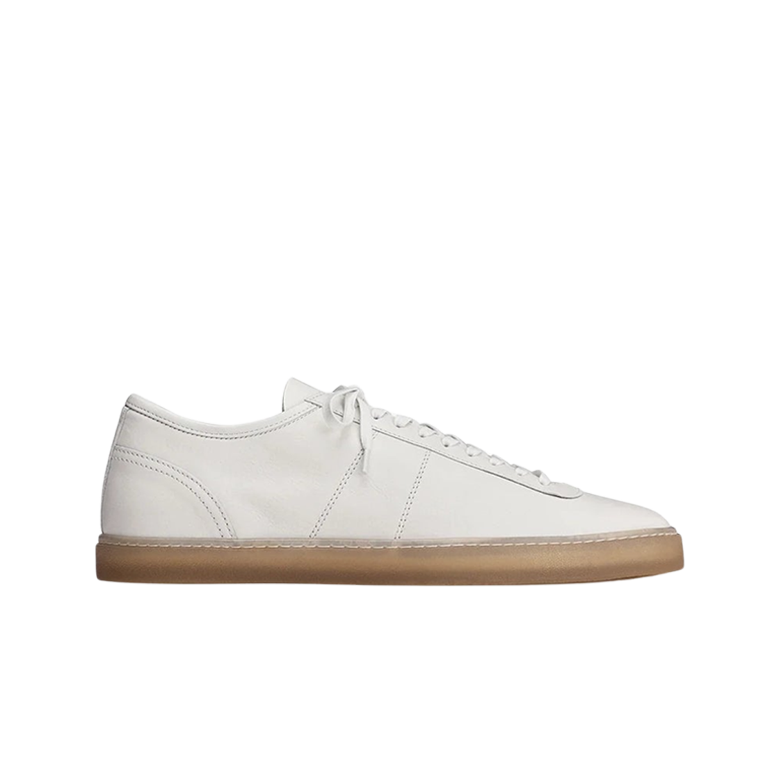 FO0212-LL0003-000 Lemaire Linoleum Laced Up Sneakers with Shiny Leather White
