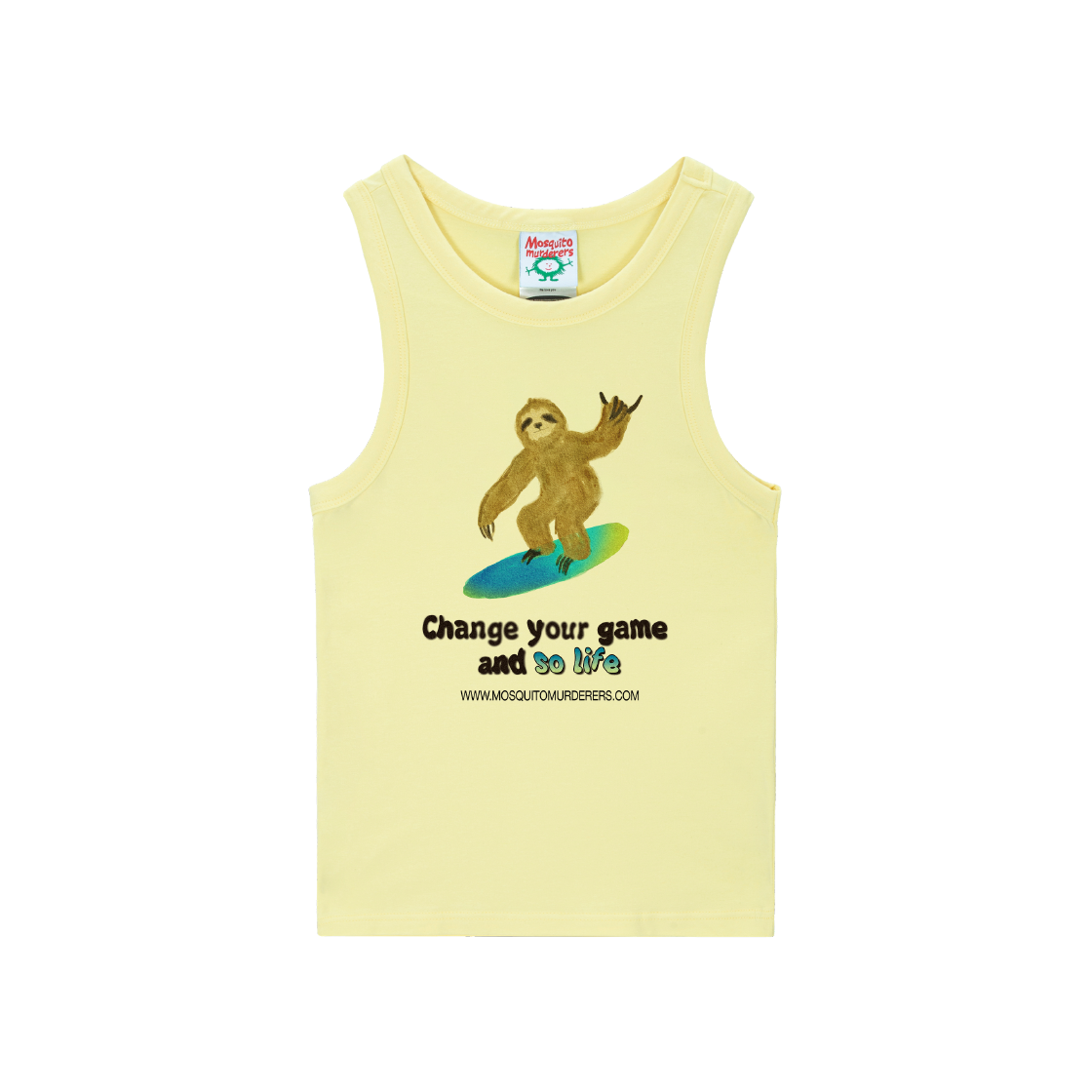 8061151 Mosquito Murderers Change Your Game And So Life Sleeveless Light yellow