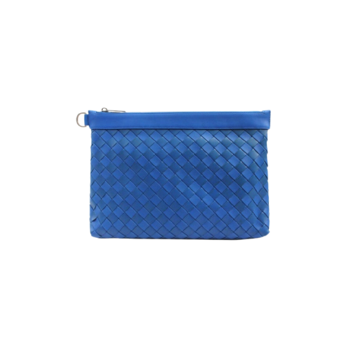 Bottega Veneta Intrecciato Zipped Pouch Cobalt