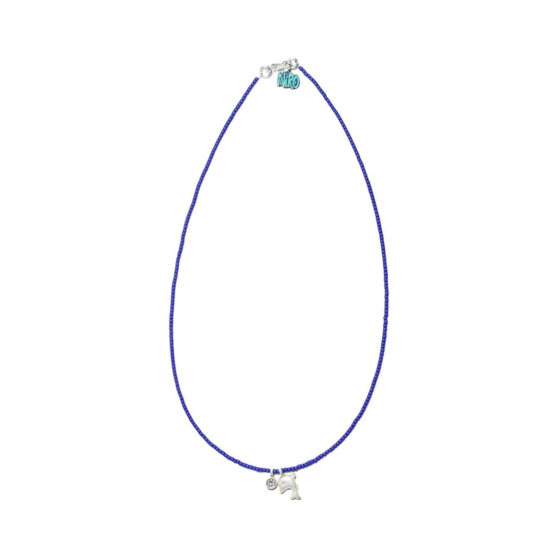 #126 NiRO.SERENDiPiTY Caren Silver Dolphin Flower Necklace(20limited) #126