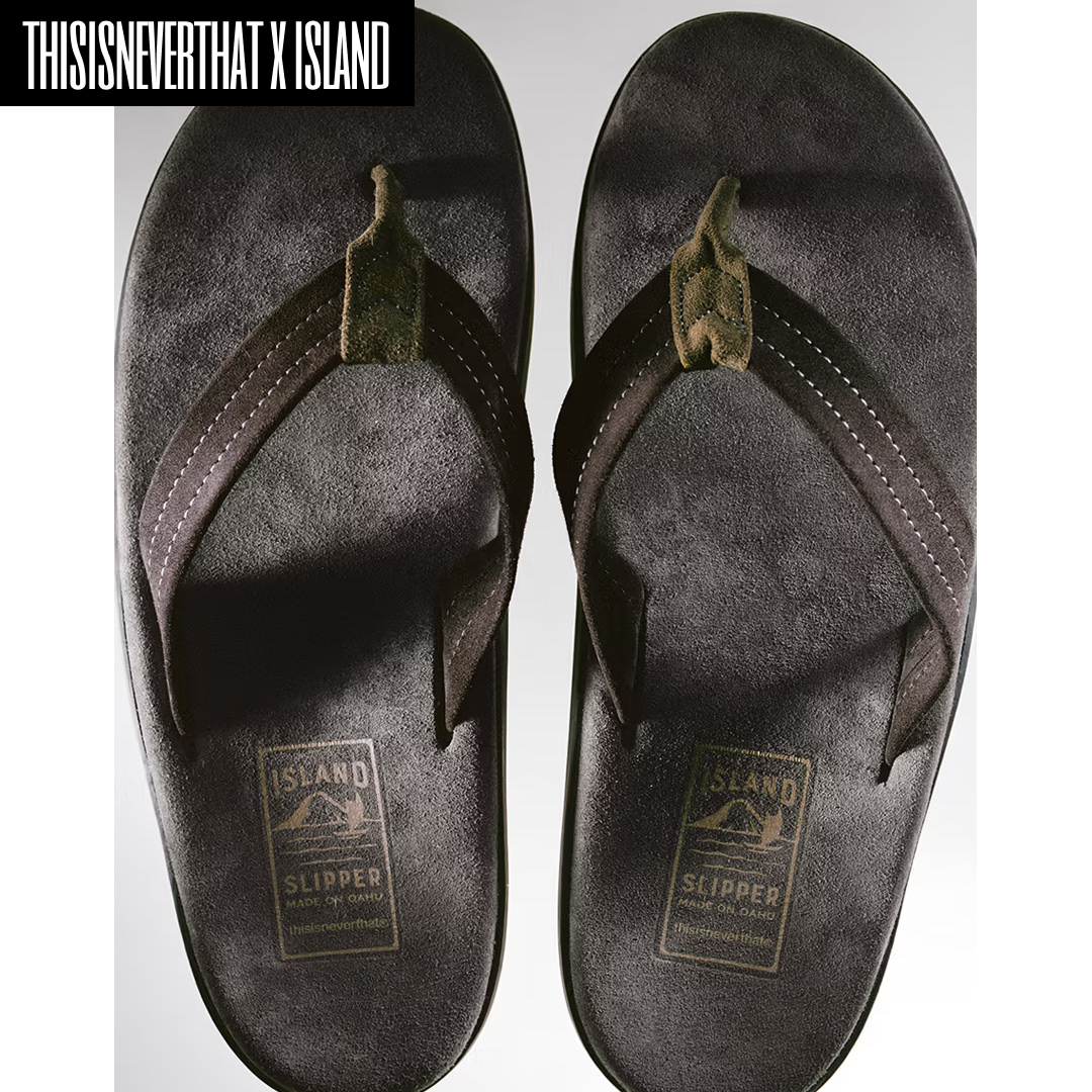 Island Slipper x Thisisneverthat Classic Suede Charcoal 착용 스타일 - 4