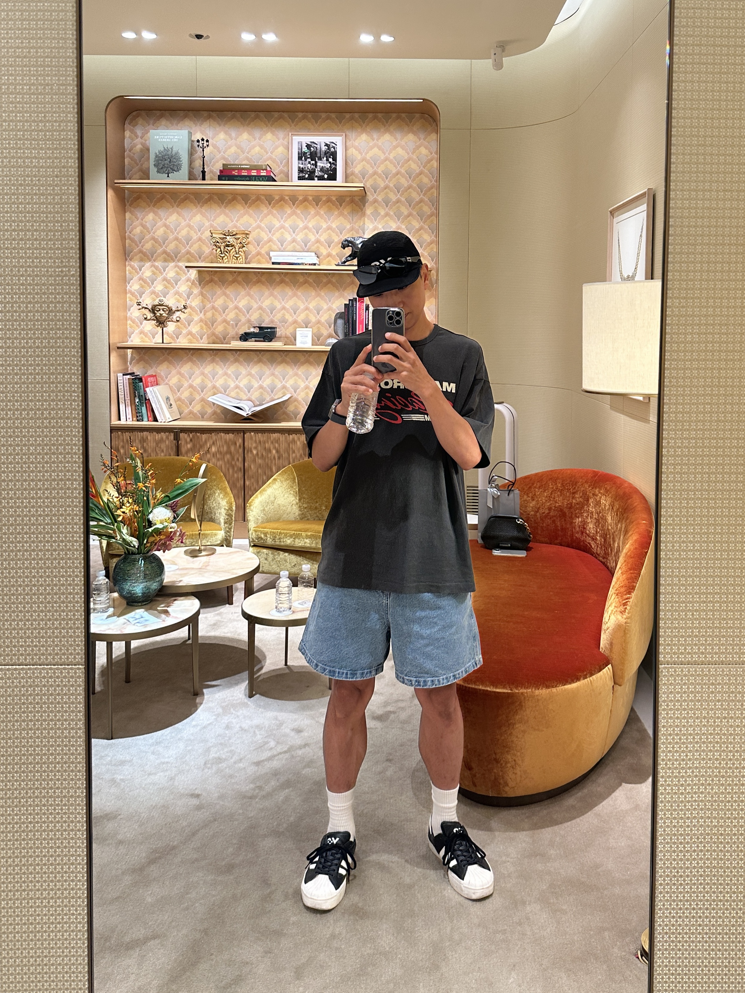 Y-3 Yohji Star Black White, Y-3 Running Cap Black 착용 스타일 - 1