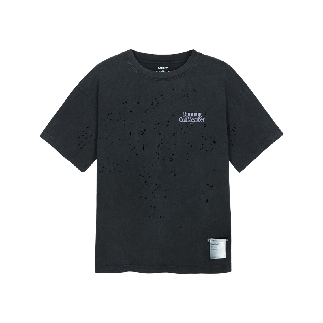 새티스파이 10주년 기념 모스테크 티셔츠 에이지드 블랙(Satisfy 10th Anniversary Mothtech T-Shirt Aged Black)