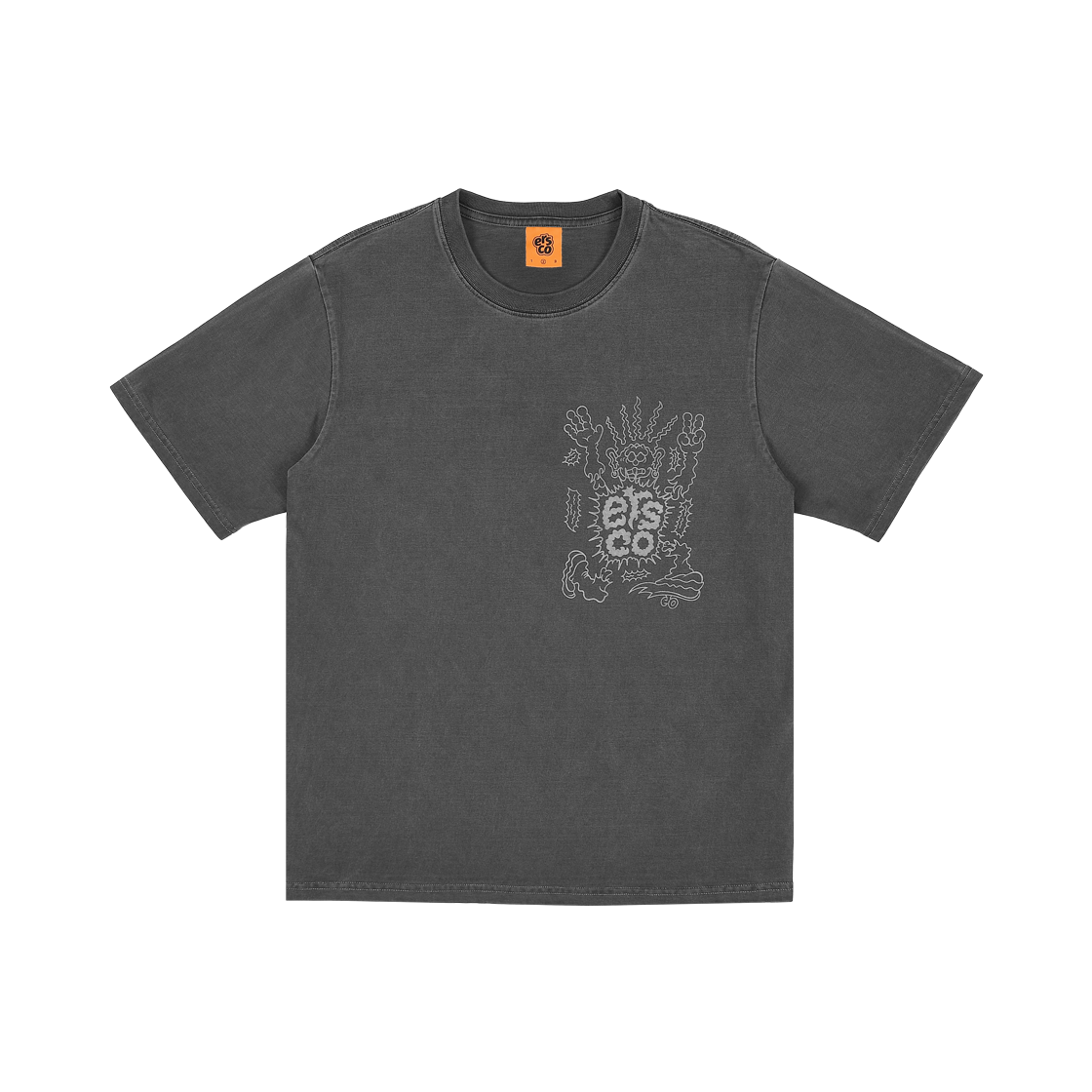 이알에스코 x 톰소어 피그먼트 로고 티셔츠 블랙(ersco x TX Pigment Logo T-Shirt Black)