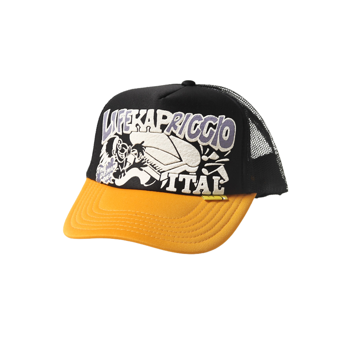 캐피탈 라이프 카프리치오 Pt 트러커 캡 블랙 골드(Kapital Life Kapriccio Pt Truck Cap Black Gold)