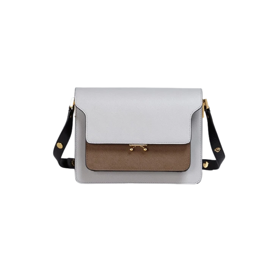 SBMPN09NO5-LV520-Z110N Marni Saffiano Medium Trunk Bag Pelican Cigar