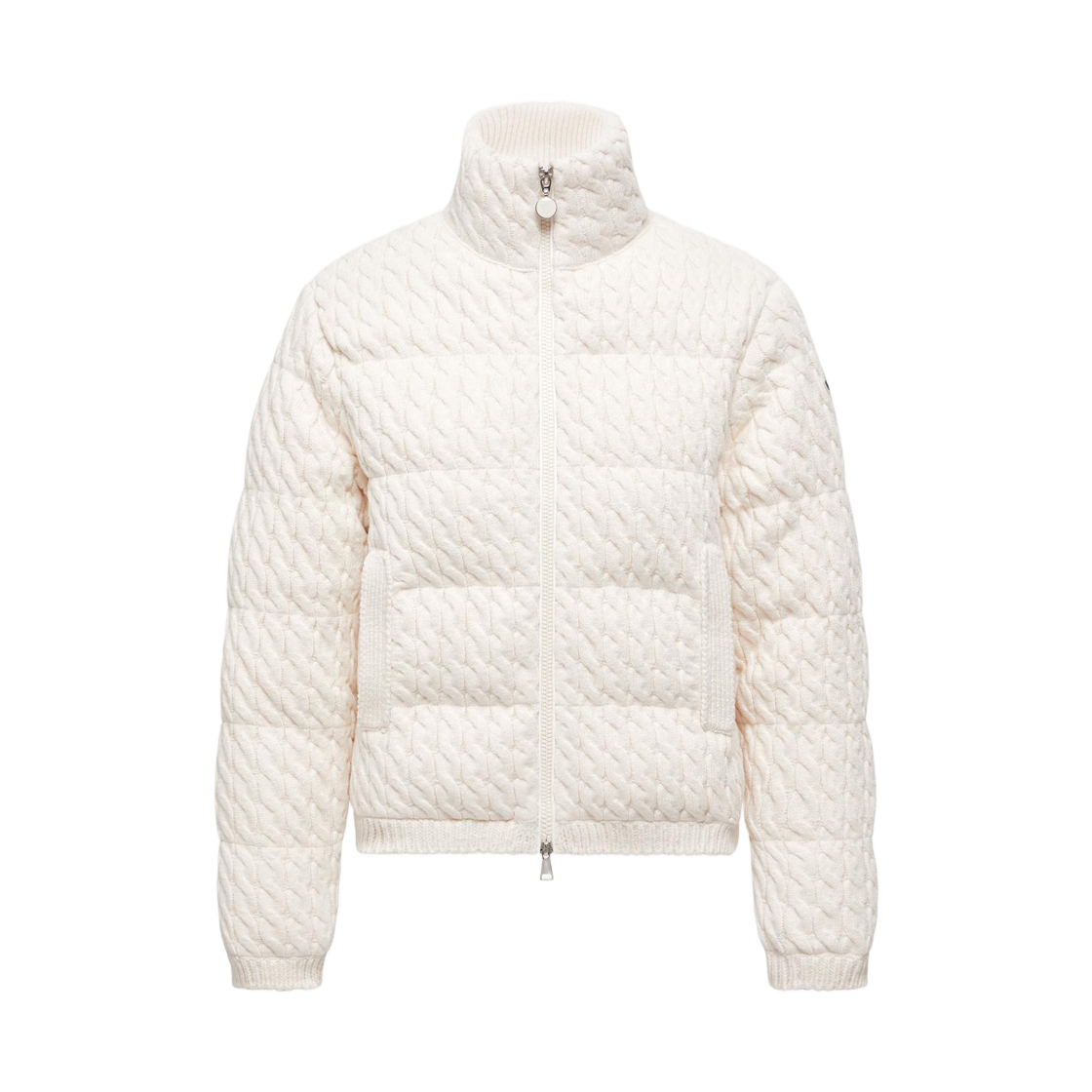 K2-093-9B00003-M7105-034 (W) Moncler Padded Wool & Cotton Zip Up Cardigan White - 25FW