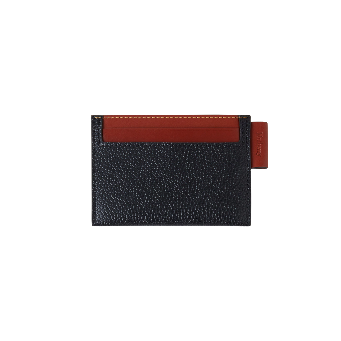 RL7036-127A340 Mulberry Heritage Credit Card Slip with Cognac Printed Bioveg Scotchgrain and Flat Calf Black