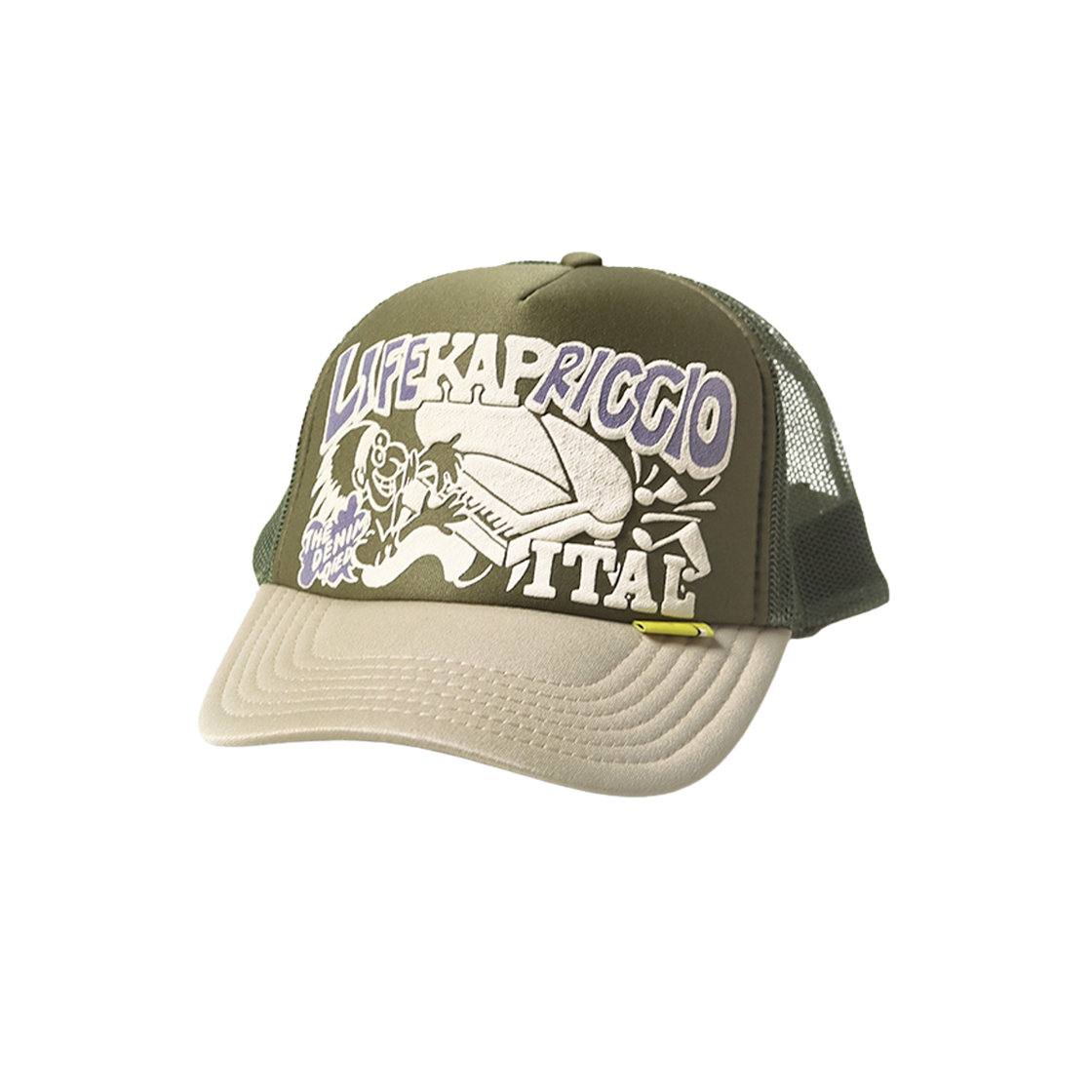 캐피탈 라이프 카프리치오 Pt 트러커 캡 카키 베이지(Kapital Life Kapriccio Pt Truck Cap Khaki Beige)