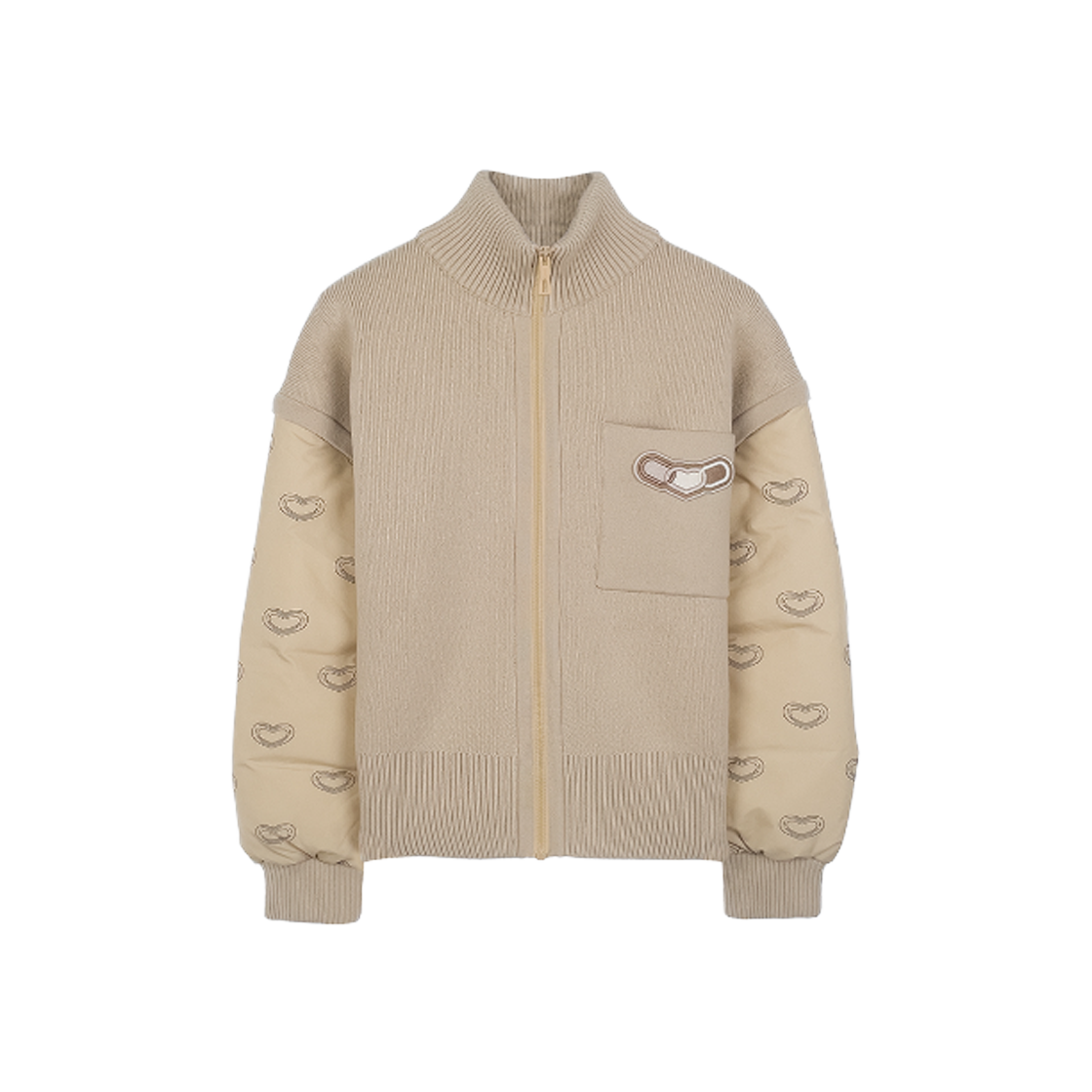 에르메스 24FW 이페트 칼레이도스코프 지퍼 자켓 34 베이지글레이즈(Hermes 24FW Effet Kaleidoscope Zipper Jacket Size 34 Beige Glace)