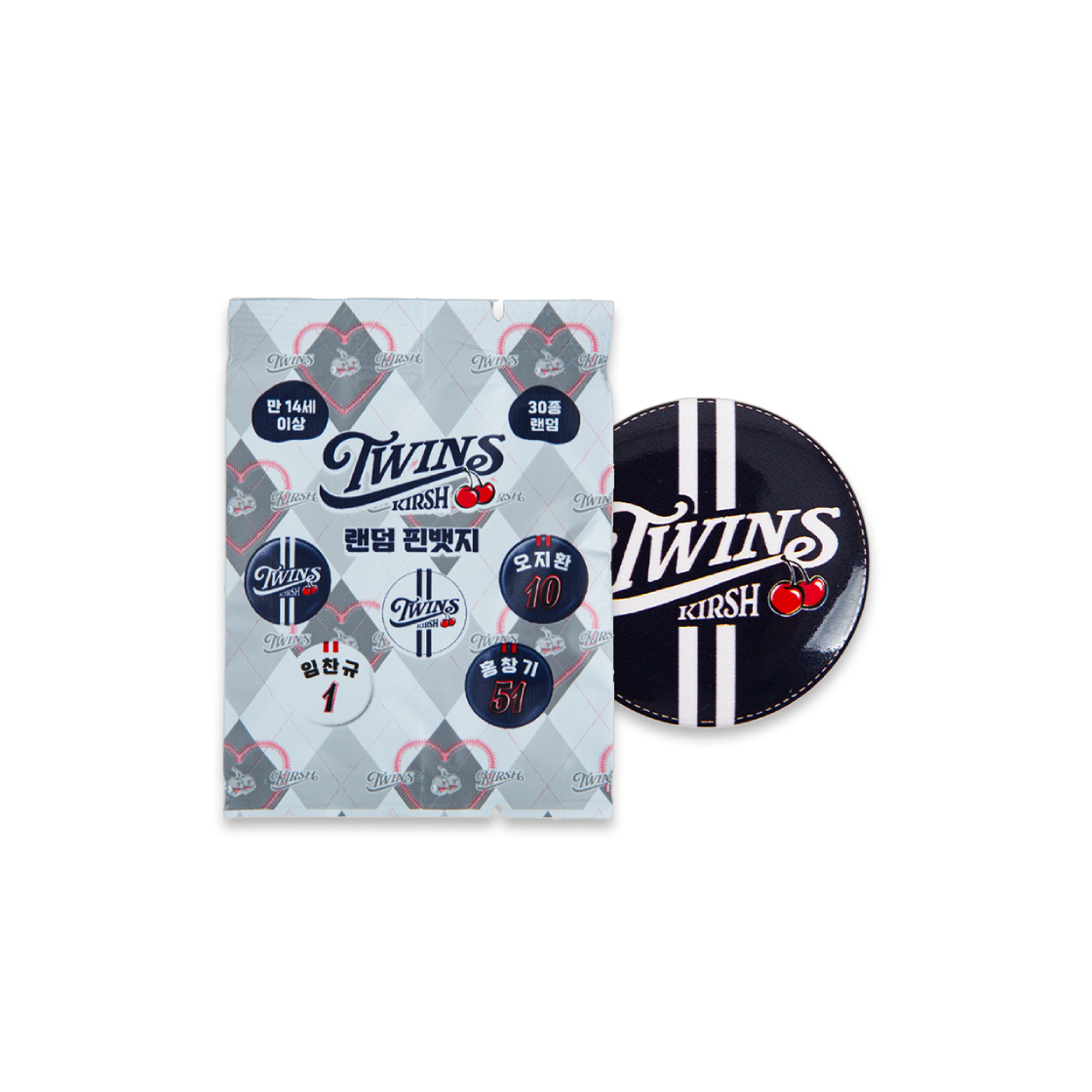 KI255UPTGD042 LG Twins X Kirsh Cherry Twins Random Pin Badge