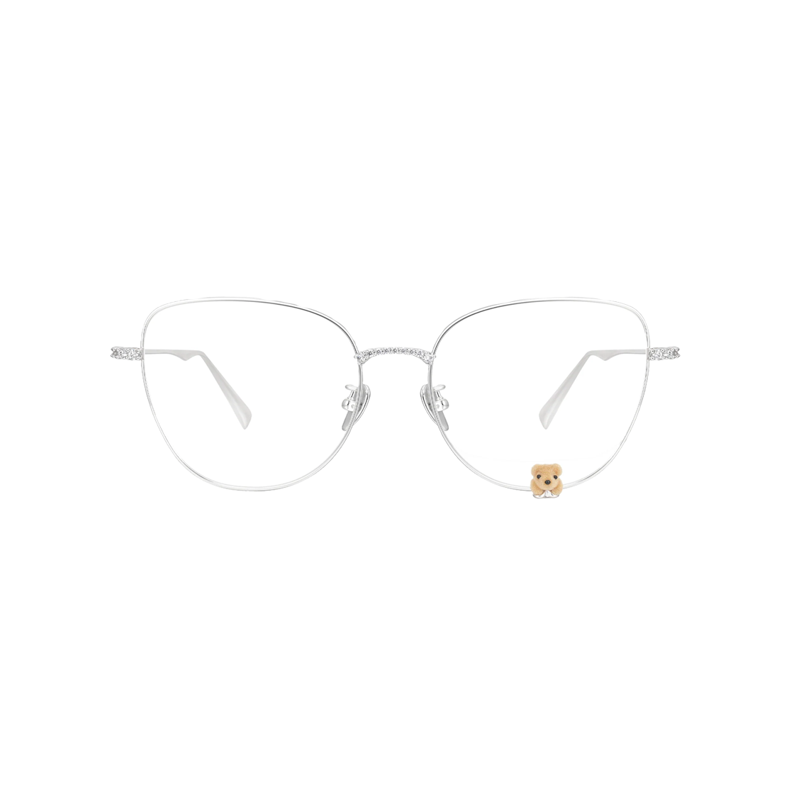 위민 플록 베어 데코레이티드 글래스 실버 - 25FW(Yvmin Flocked Bear Decorated Glasses Silver - 25FW)