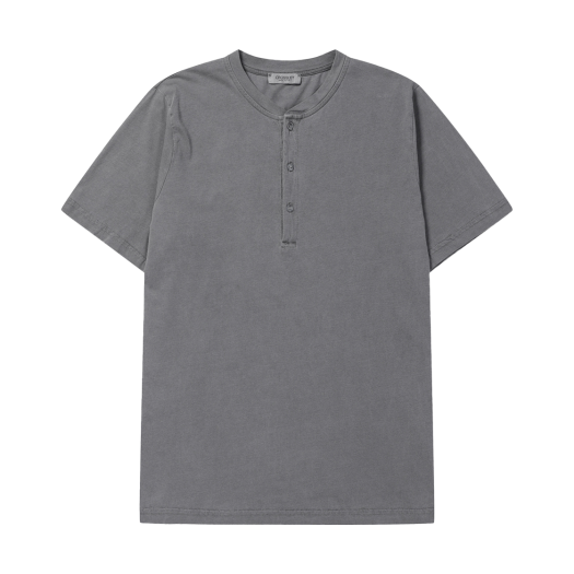 SOTAM24102GYX Series Crossley Henley Neck Dyeing T Shirt Gray