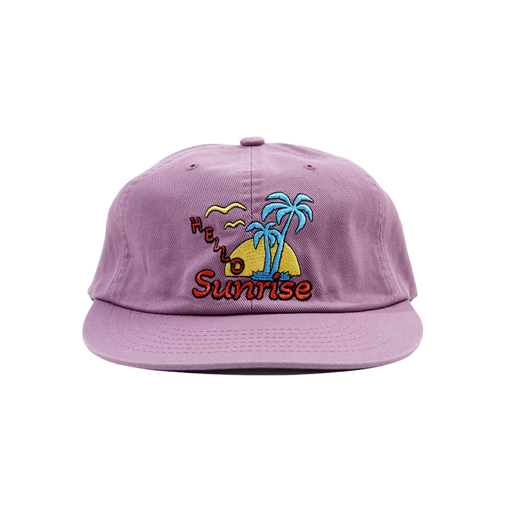 헬로 선라이즈 팜 트리 로고 6패널 캡 라벤더(Hello Sunrise Palm Tree Logo 6Panel Cap Lavender)