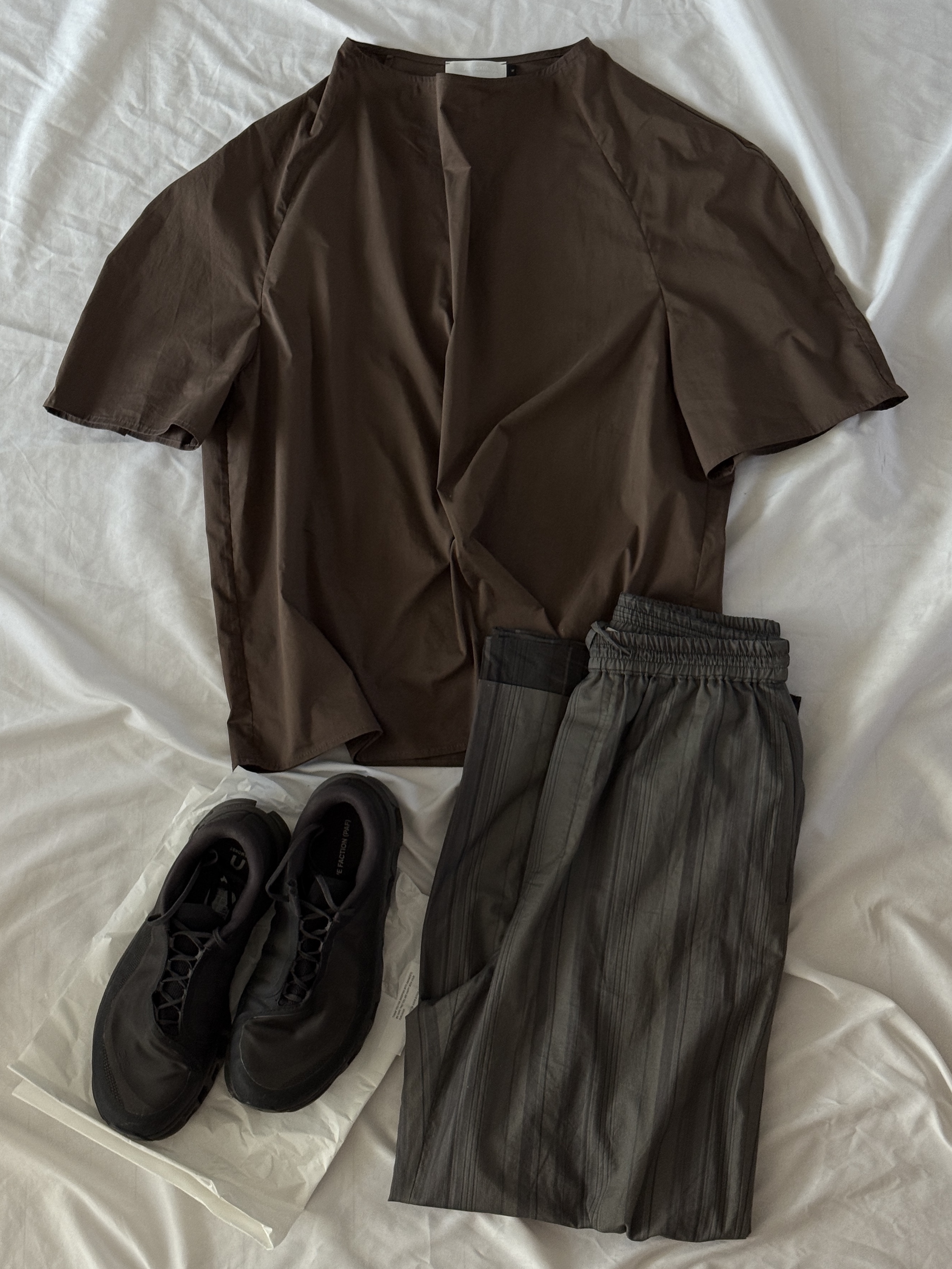 On Running x Post Archive Faction (Paf) Cloudmonster 2 Thorn Brown 착용 스타일
