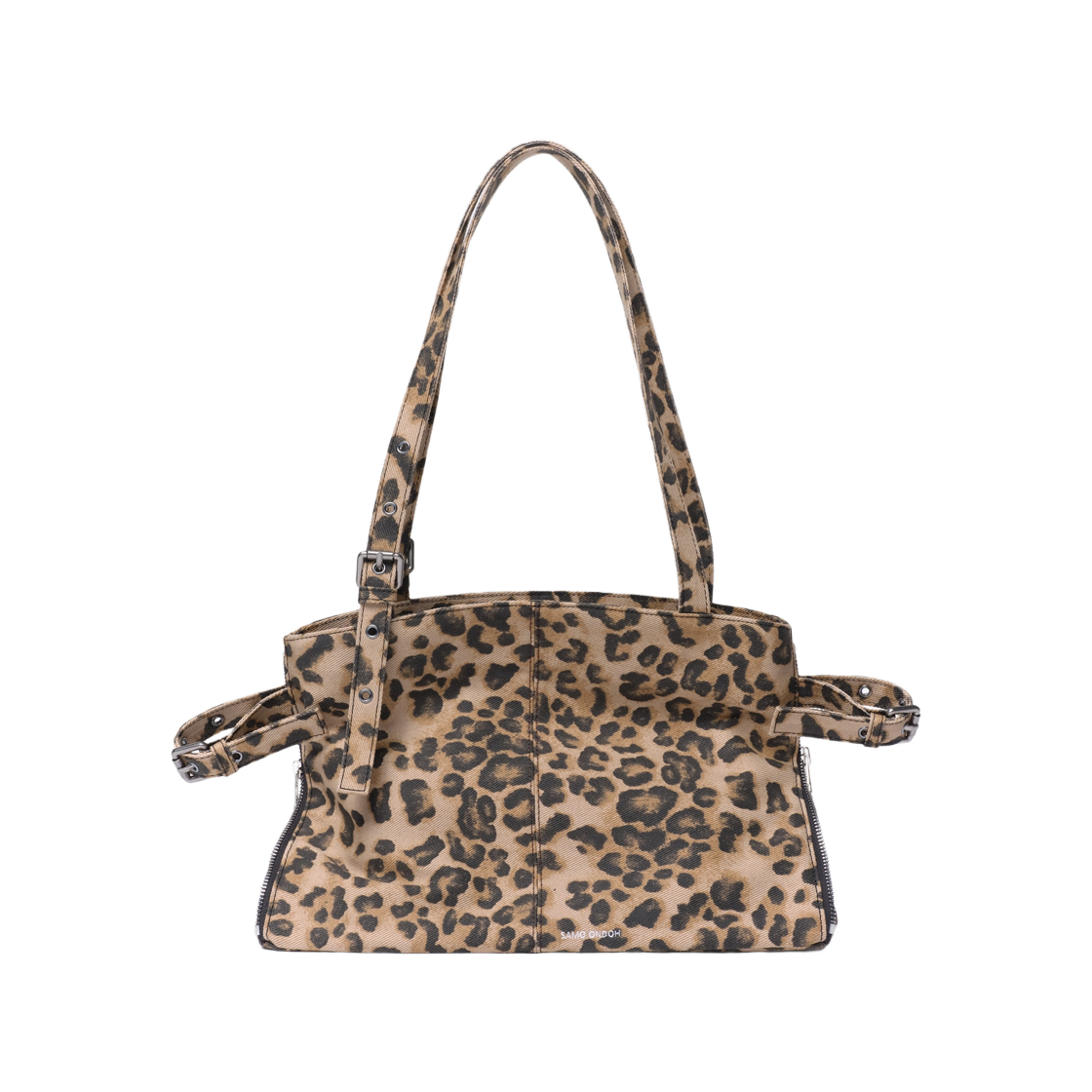 세이모 온도 지퍼 쇼퍼백 M 데님 레오파드(Samo Ondoh Zipper Shopper Bag M Denim Leopard)