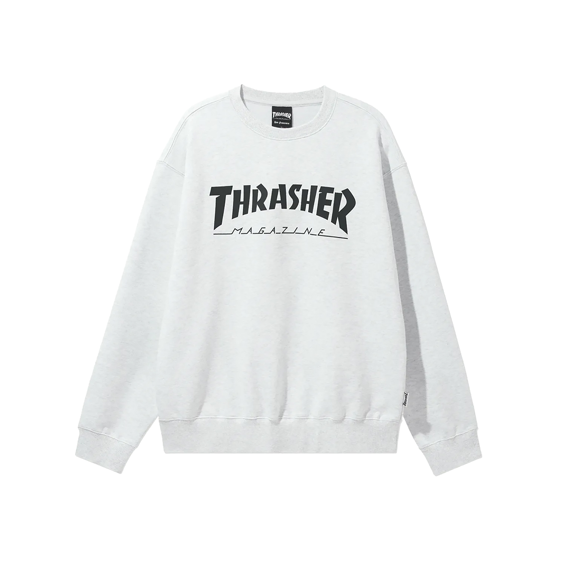 트레셔 매거진 로고 맨투맨 화이트 멜란지(THRASHER Magazine Logo Sweatshirt White Melange)