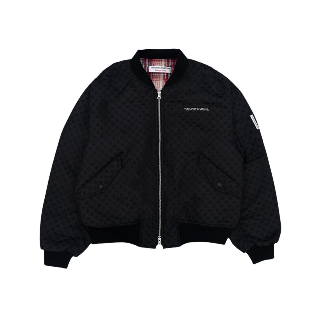 더뮤지엄비지터 셔링 MA-1 자켓 블랙 닷(The Museum Visitor Shirring MA-1 Jacket Black Dot)