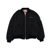 The Museum Visitor Shirring MA-1 Jacket Black Dot
