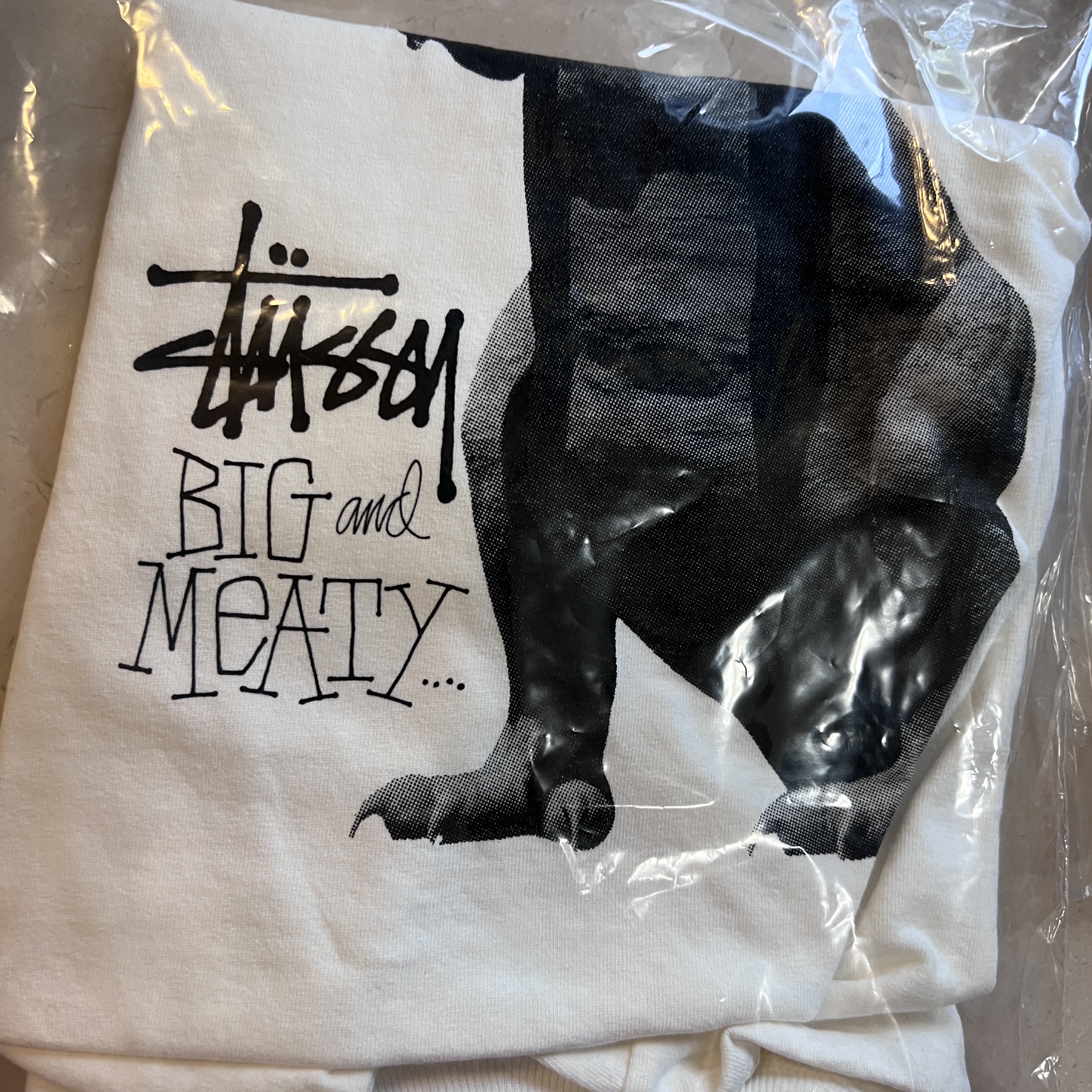Stussy Big & Meaty Pigment Dyed T-Shirt Natural 착용 스타일