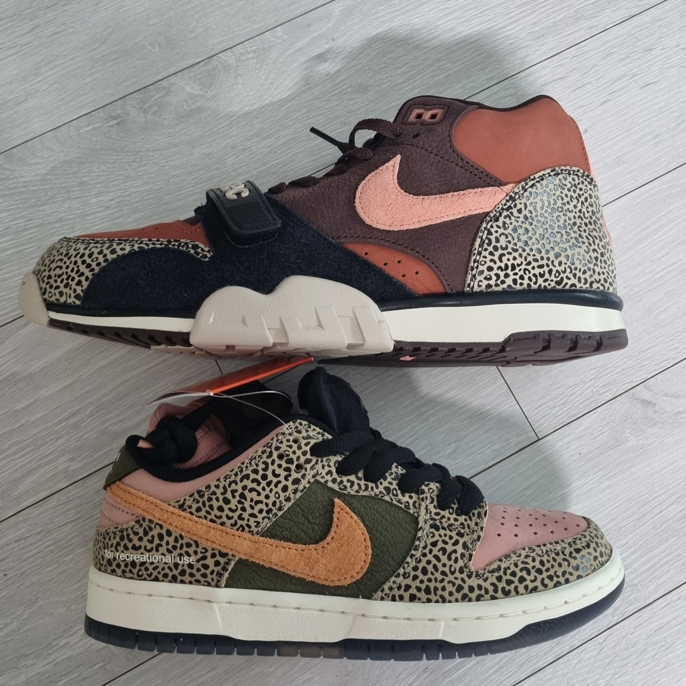 Nike x Arts-Rec Skateshop SB Dunk Low Pro Rust Pink and Rough Green 착용 스타일 - 5