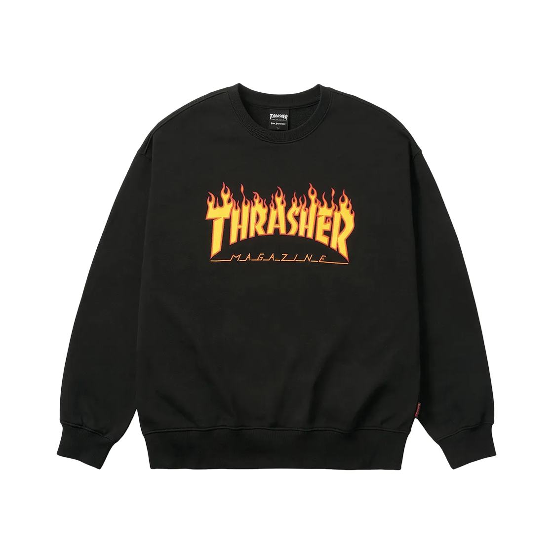 트레셔 플레임 로고 맨투맨 블랙(THRASHER Flame Logo Sweatshirt Black) - 1