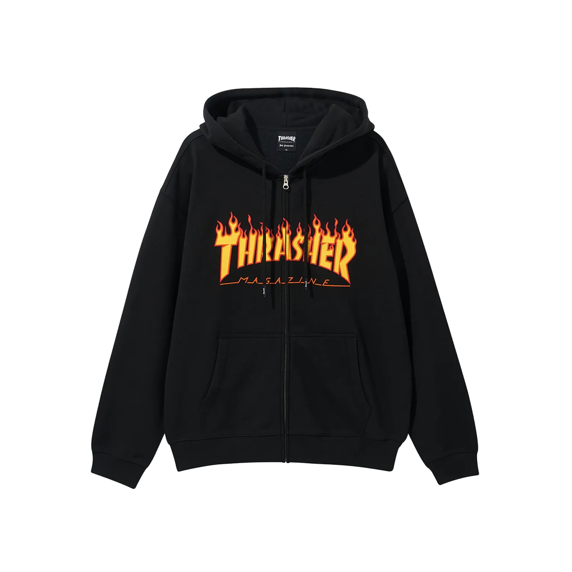 트레셔 빅 플레임 로고 후드집업 블랙(THRASHER Big Flame Logo Hood Zip-Up Black) - 1