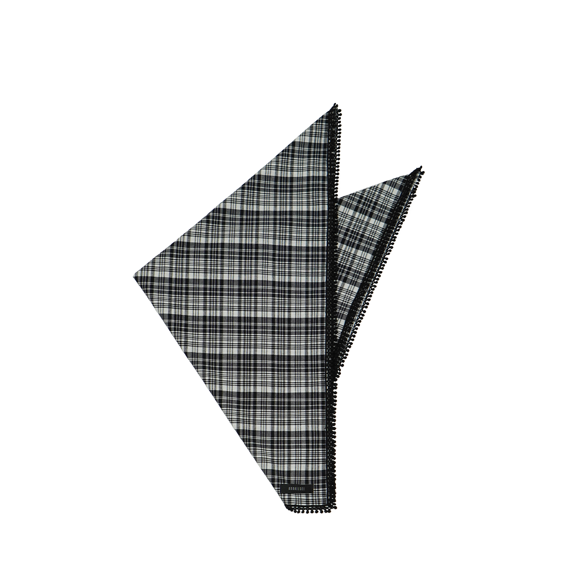 쿠키시 체크 레이스 스카프 - 블랙(Kookeesee Check Lace Scarf - black)