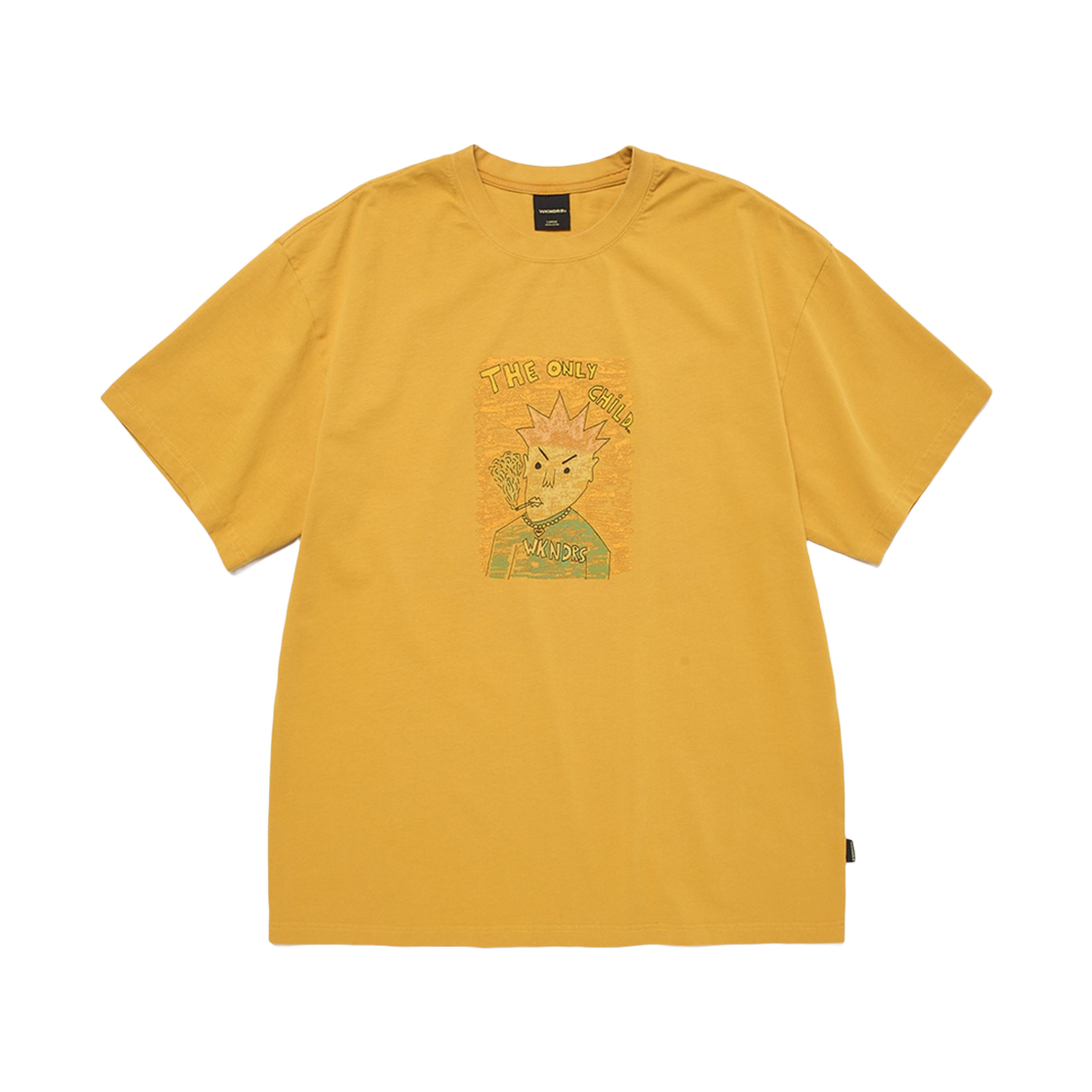 위캔더스 차일드 피그먼트 다이드 티셔츠 머스타드(WKNDRS Child Pigment Dyed T-Shirt Mustard)