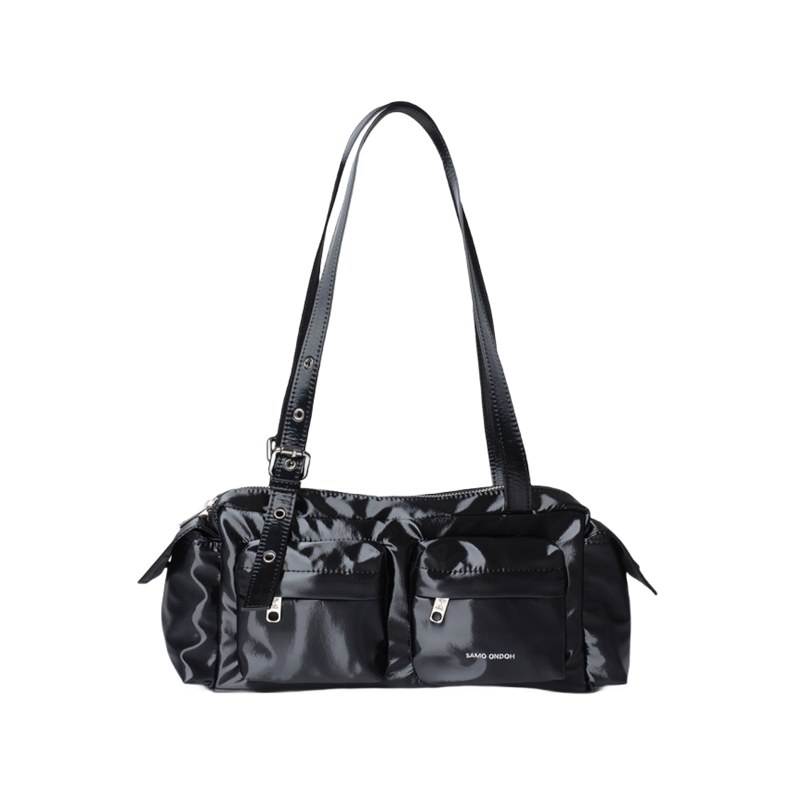 세이모 온도 포켓 유틸리티 백 M 글로시 블랙(Samo Ondoh Pocket Utility Bag M Glossy Black)