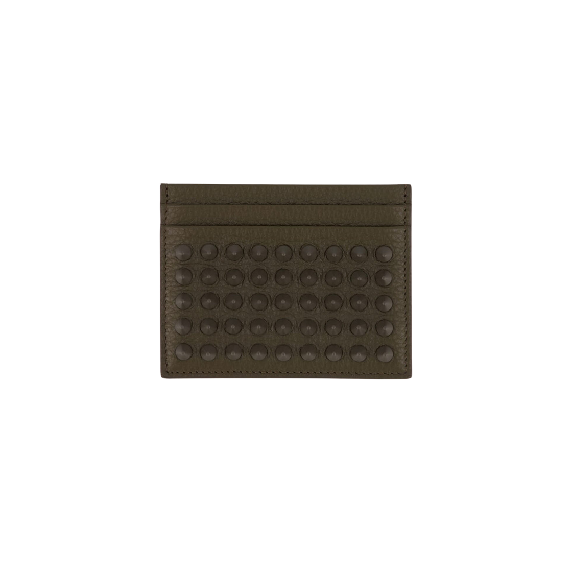 1175211C867 Christian Louboutin Kios Spikes Card Holder Dark Brown