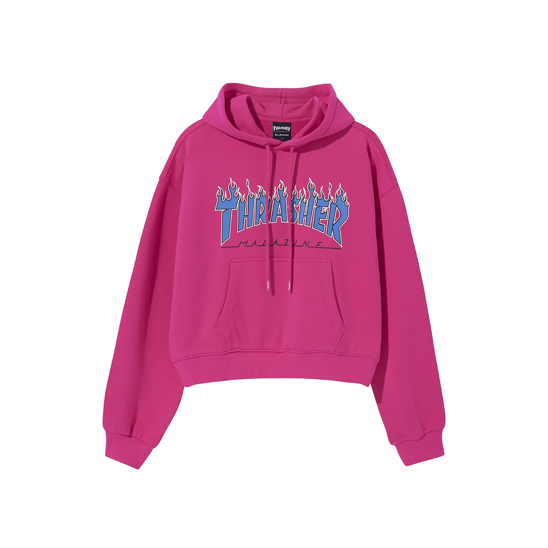 TR2403HD71PI THRASHER Flame Crop Hoodie Pink